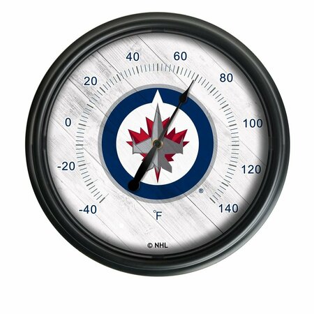 HOLLAND BAR STOOL CO Winnipeg Jets Indoor/Outdoor LED Thermometer ODThrm14BK-08WinJet